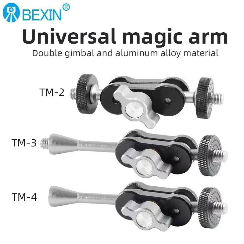 Bexin Magic Arm mit Doppel-Kugelkopf und 1/4 Zoll Schraube für Kamera, LED-Lichter und Stativ in Schwarz - Bild 3
