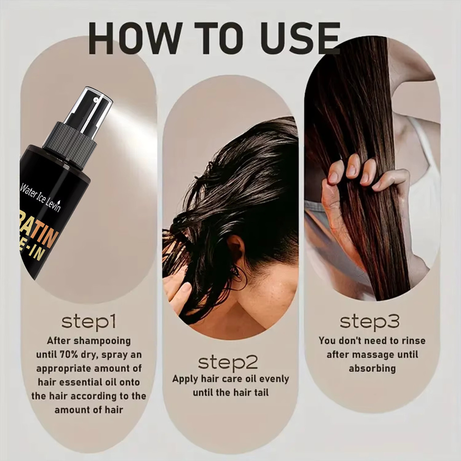 Water Ice Levin Keratin & Biotin Leave-In Spray, 100g, für strapaziertes Haar - Bild 4