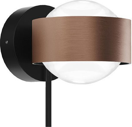 Top Light Puk! 80 Wall Avantgarde Wandleuchte in Kupfer gebürstet und Schwarz matt mit mattem Glas - Bild 1
