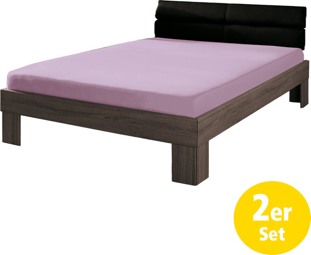 Dreamtex Jersey-Spannbetttuch 2er-Pack aus Mikrofaser, B/T: 100 x 200 cm, bügelfrei - Bild 1