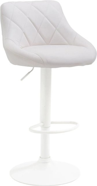 DELUKE Barhocker FALON Barstuhl aus Kunstleder in Weiß, drehbar mit Lehne, B/T/H: 46 x 49 x 83 cm - Bild 1
