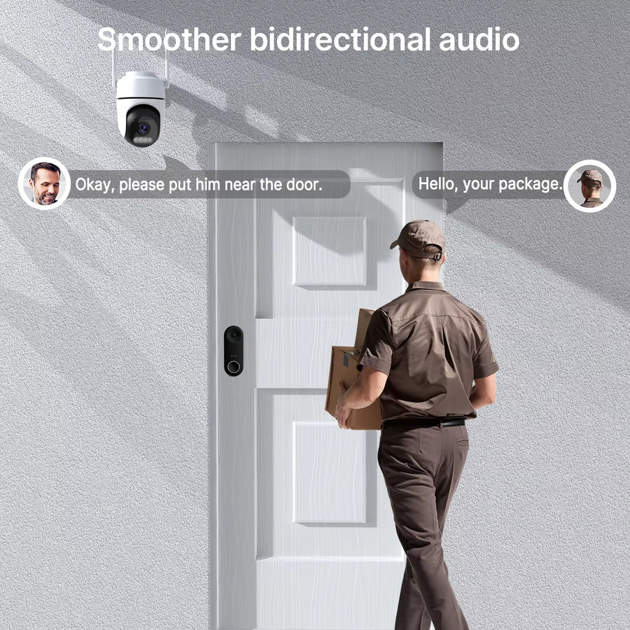 WONSDAR 2er Set PTZ WiFi Outdoor IP Kamera zur Videoüberwachung mit Bewegungserkennung und Alarm, Smart Home Sicherheit, Weiß - Bild 5