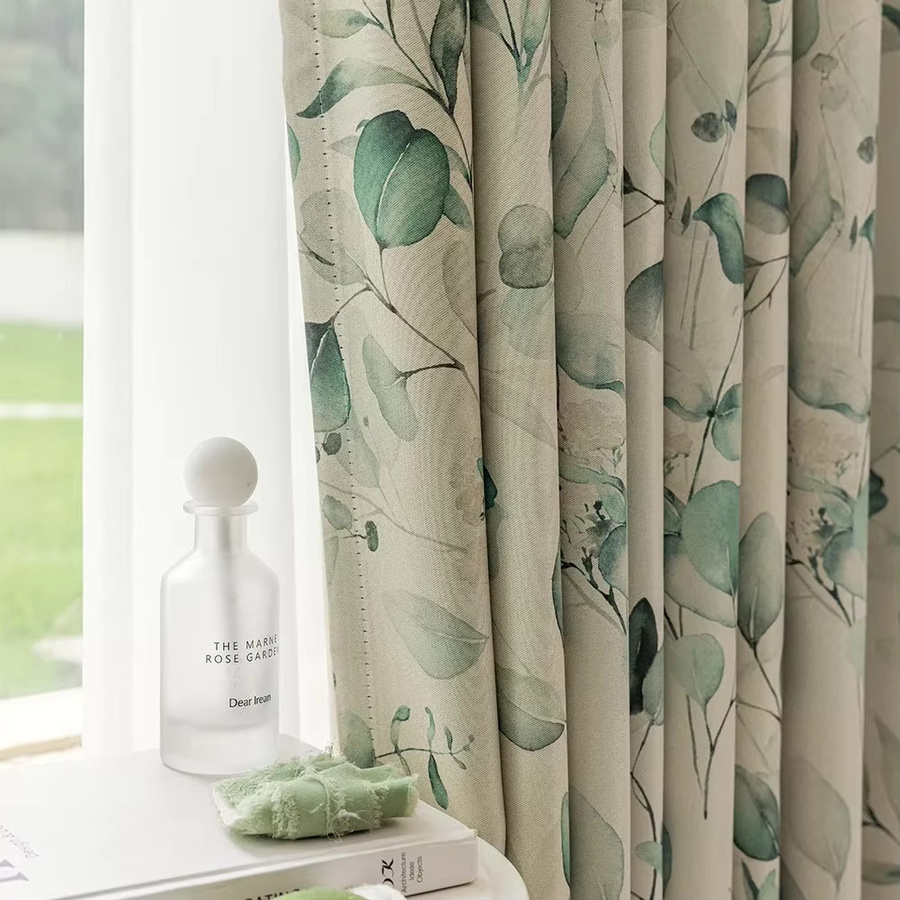 NAPEARL Blumenvorhang im Landhausstil, bedruckter Fenstervorhang für Wohnzimmer und Schlafzimmer, grün/mehrfarbig - Bild 3