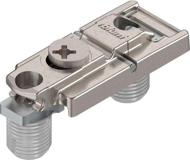 Blum Exzenter-Montageplatte Clip Gerade in Zink, Farbe Silber, Distanz 0 mm - Bild 1