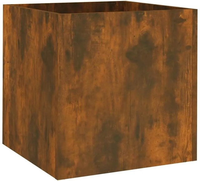 vidaXL Pflanzgefäß Räuchereiche aus Holzwerkstoff, Farbe: Braun, B/T/H: 40 x 40 x 40 cm - Bild 1