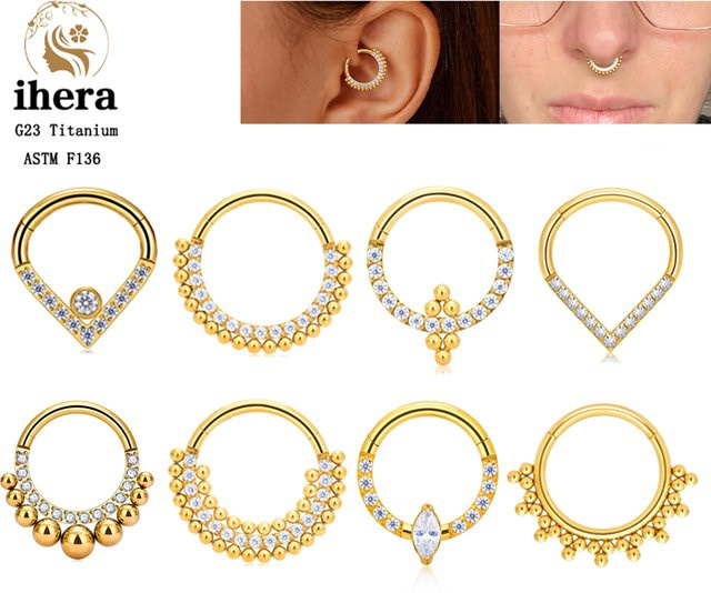 ihera Nasenring Titan, Zirkonia, Unisex - Bild 1