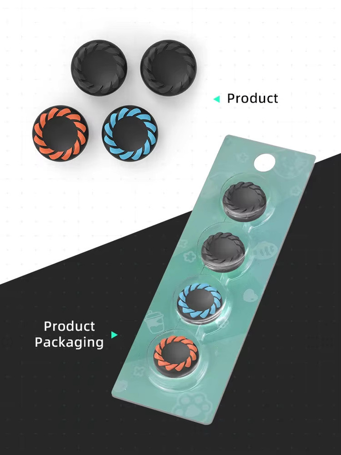 DATA FROG Silikon-Daumengriffkappen für Switch 2 Joy-Con Controller, rutschfeste Joystick-Kappenabdeckung in Multicolour, kompatibles NS2-Zubehör - Bild 3