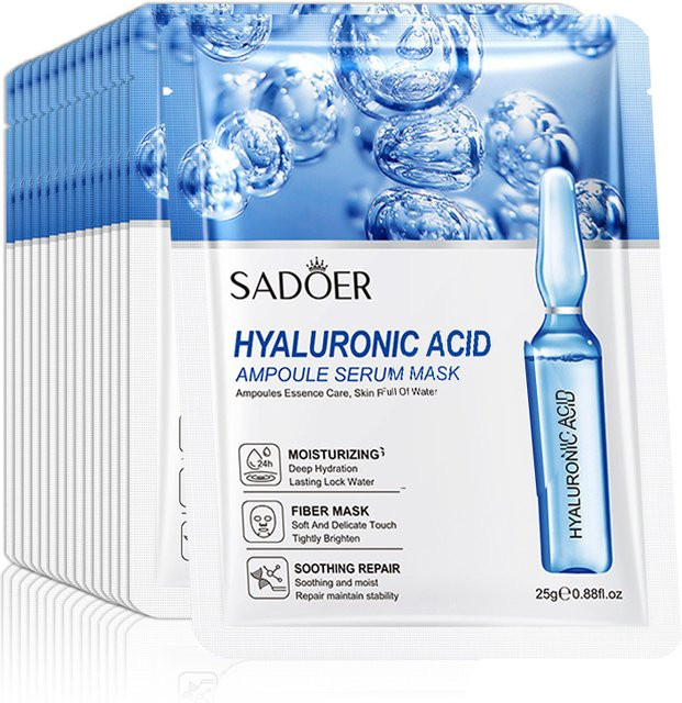 SAODER Hyaluronsäure Gesichtsmasken, 10 Stück, Unisex - Bild 1