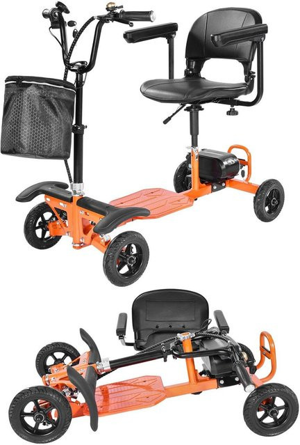 Elektrischer faltbarer Mobilitätsroller von Buying Solutions, MB in Orange, 4-rädriger geländetauglicher Reise-Rollstuhl für Erwachsene und Senioren mit 120 kg Traglast und 48V Lithium-Akku - Bild 1