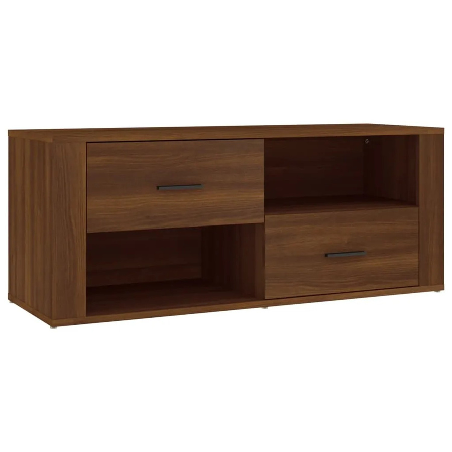 vidaXL TV-Schrank Modell 3 in Braun Eichen-Optik aus Holzwerkstoff, B/T/H: 100 x 35 x 40 cm - Bild 2