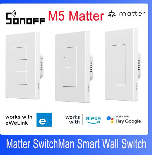 SONOFF M5 Matter SwitchMan Smart Wand Schalter Weiß mit WiFi für eWeLink, Apple Home, Alexa, Google Home und SmartThings - Bild 1
