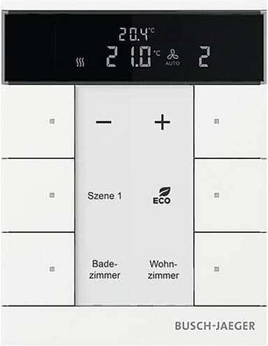 Busch-Jaeger Raumtemperaturregler SBS/U6.0.11-884 Kombination in Weiß und Transparent - Bild 1