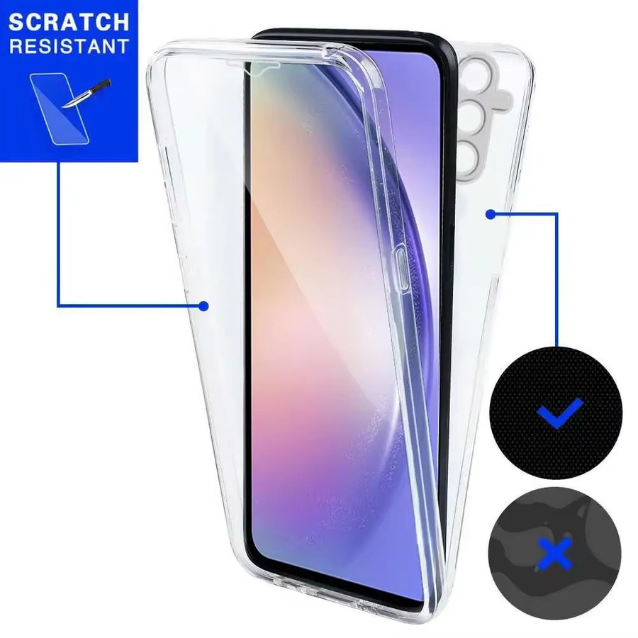 Hybrid Silikon Hard Cover 360 Grad Doppelseitige Schutzhülle für Samsung Galaxy A-Serie (A12, A13, A14, A23, A24, A25, A32, A33, A51, A52, A53, A54, A71, A72, A73, A04S) in Transparent - Bild 2