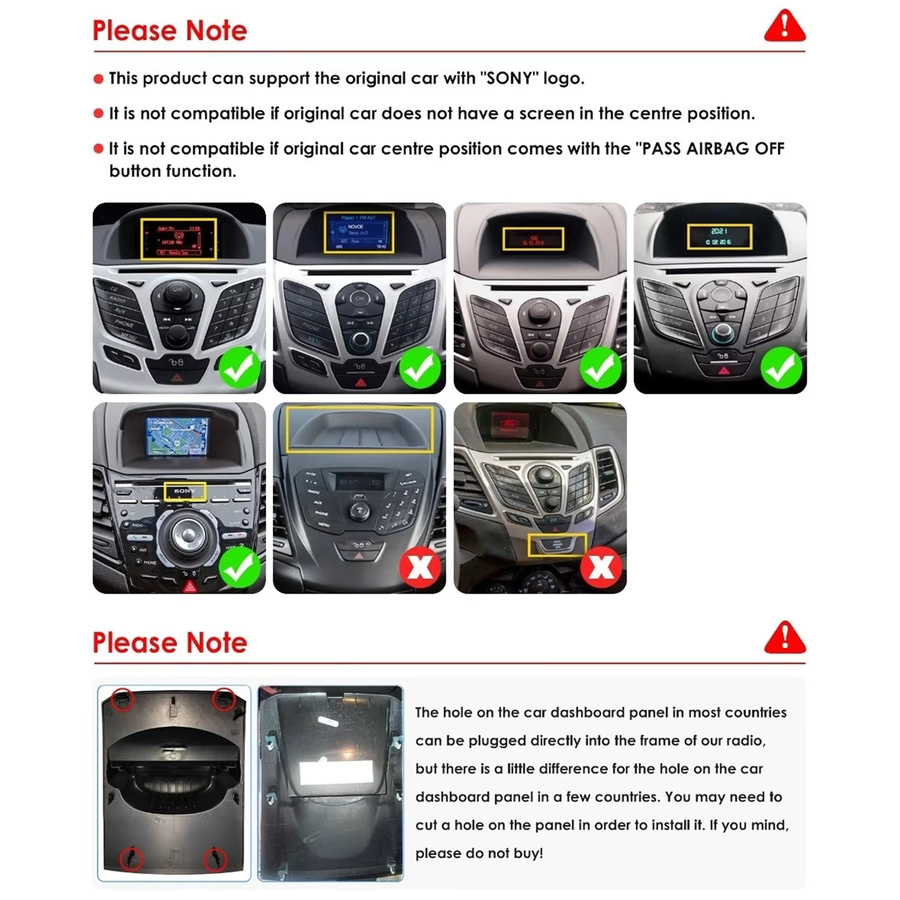 MOPECT Autoradio mit 128G Speicher für Ford Fiesta 2009-2017, kabelloses CarPlay und Android Auto, GPS, WiFi, Multimedia Stereo mit DAB+ und DVR in Schwarz - Bild 2