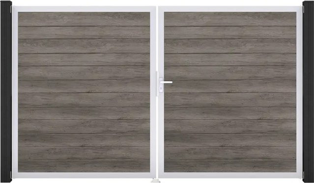 GroJa Tor 2-flg. Basicline Schmal Monument Oak EV1, Farbe: Braun, B/H: 306 x 180 cm, DIN Rechts - Bild 1