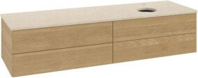 V&B Waschtischunterschrank Antao mit Beleuchtung ohne Frontstruktur, Farbe Honig Eiche, B: 160 cm, T: 50 cm - Bild 1