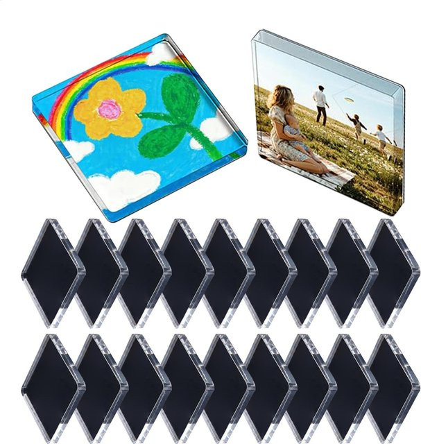 20 Stück quadratische Acrylmagnete in Transparent, B/B: 5,1 x 5,1 cm - Bild 1