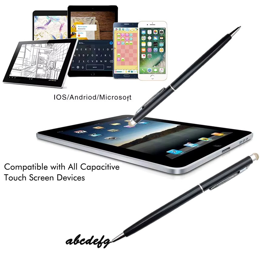 Wodemaya 2-in-1 Mini-Metall-Touchscreen-Stift mit Mikrofaser und Kugelschreiber in Gelb und Multicolour für iPad und iPhone - Bild 4