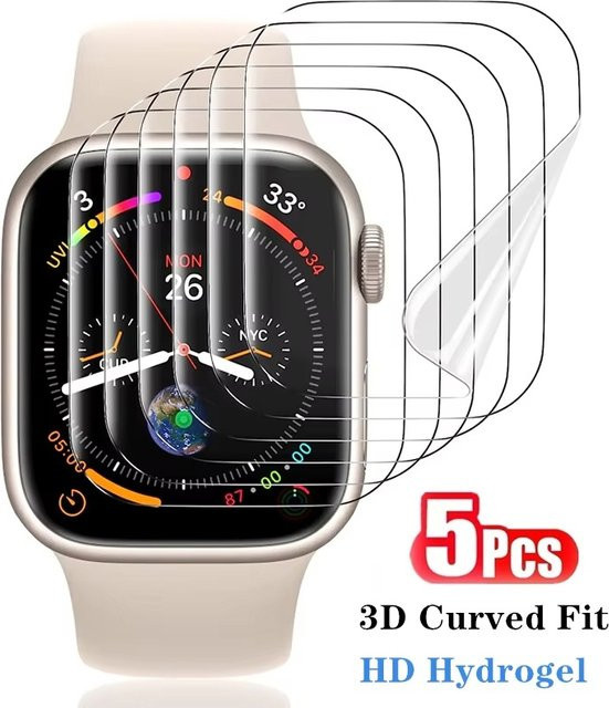 VORTNGLE Hydrogel Displayschutzfolie für Apple Watch Series 9 8 7 6 5 4 und iWatch Ultra 1 2 3 in Transparent - Bild 1