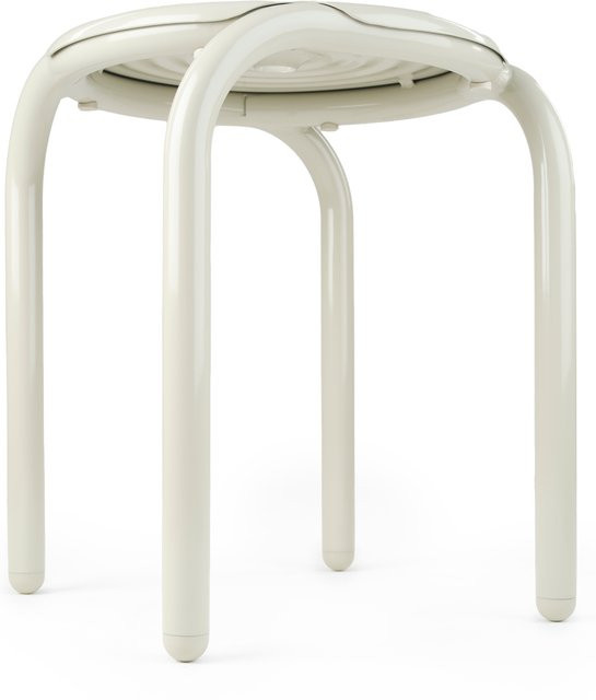Tom Dixon Groove Hocker aus pulverbeschichtetem Aluminium in Beige und Weiß, stapelbar - Bild 1