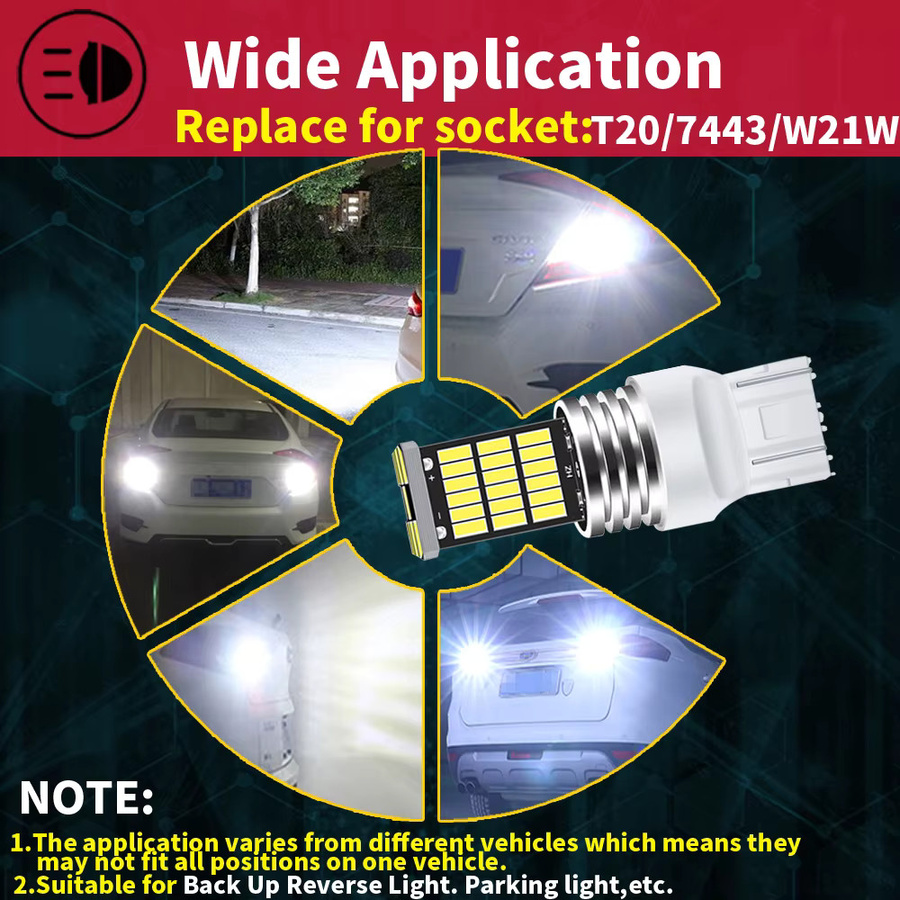 Neallor LED Rückfahrlicht Set T20 7443 W21/5W Canbus in Weiß, 2 Stück - Bild 3