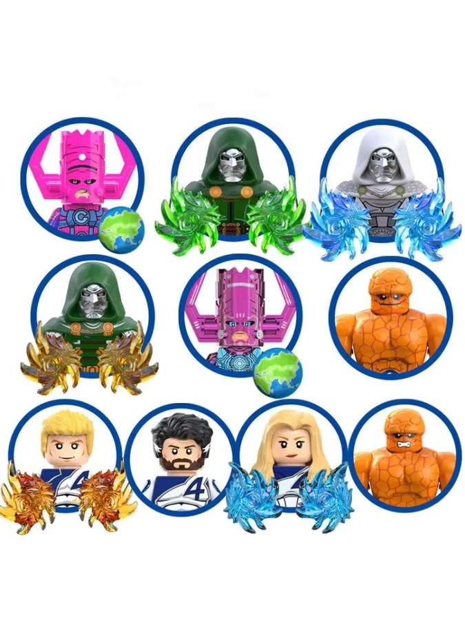 Hot Toys Mini-Bausteine Galactus Doctor Doom Thing Human Torch Invisible Woman Mister Fantastic Figuren-Modell - Bild 2