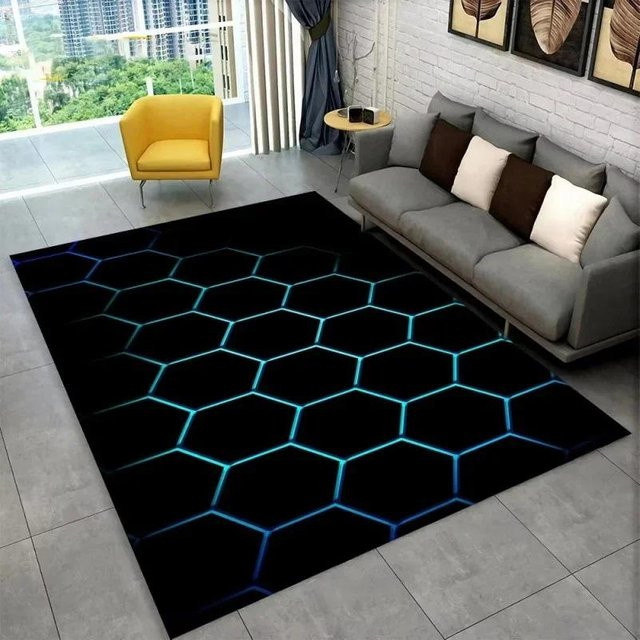 Lodestar Geometrischer Bereichsteppich Abstrakt Modern Bunt, Rutschfest und Leicht zu Reinigen, B/B: 80 x 120 cm - Bild 1
