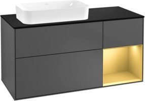 V&B Waschtischunterschrank Finion mit Wandbeleuchtung, Anthrazit, Breite: 120 cm, Höhe: 50,1 cm, Tiefe: 50,1 cm - Bild 1