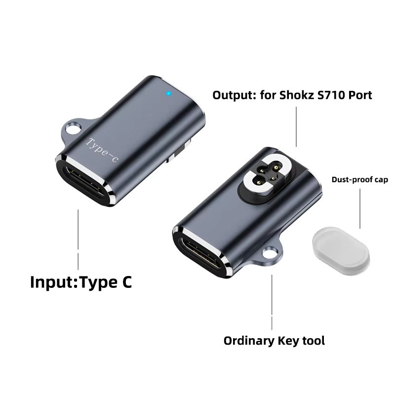 Shokz Magnetischer USB-C Ladeadapter für OpenSwim Pro und S710 Knochenleitungskopfhörer, Schwarz - Bild 6