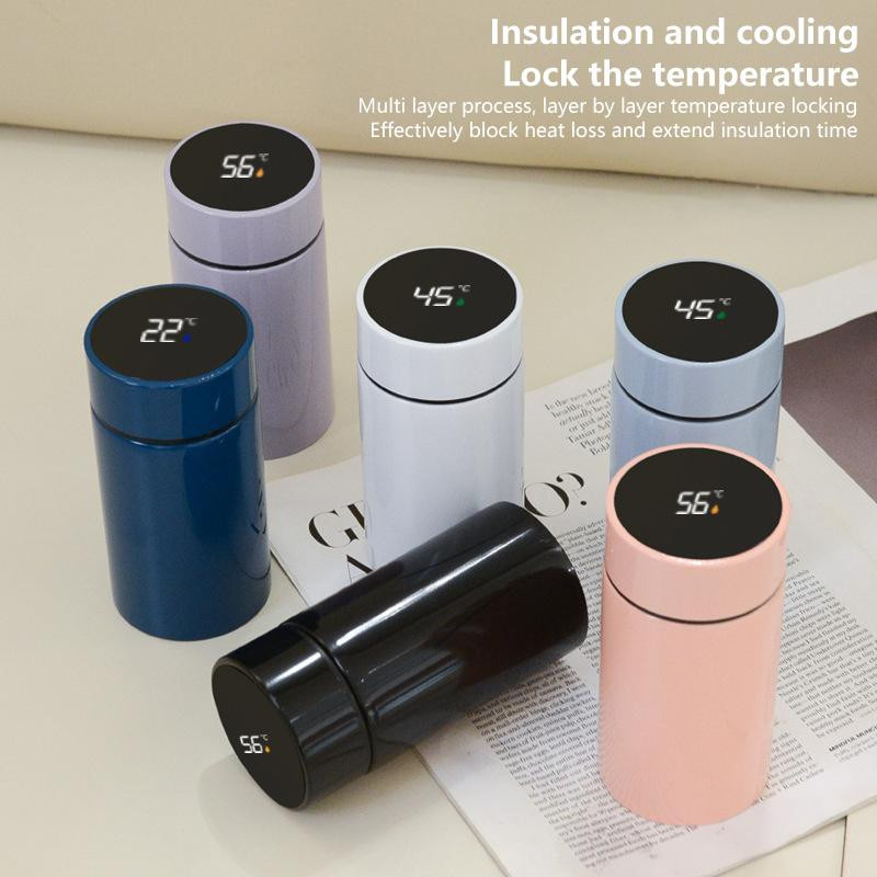 Rainy Hyades Smart Thermos Wasserflasche mit intelligenter Temperaturanzeige und Filter aus Edelstahl in Schwarz, 200 ml - Bild 3