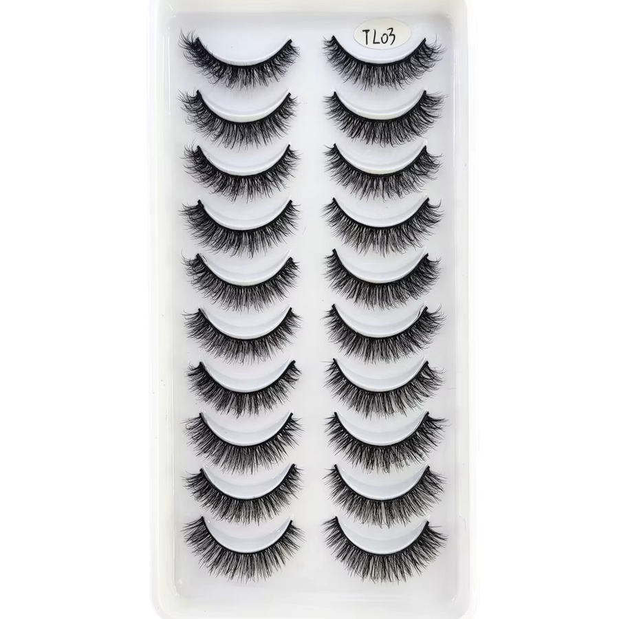 HBZGTLAD Künstliche Wimpern 3D, Black, 10 Paar, Unisex - Bild 3