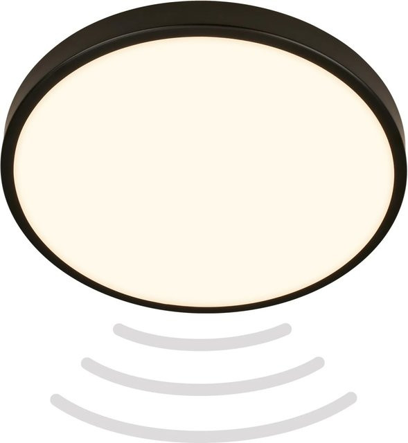 Brilo LED Deckenleuchte Chet mit Bewegungsmelder, Schwarz, Durchmesser: 29 cm, Höhe: 6,5 cm - Bild 1
