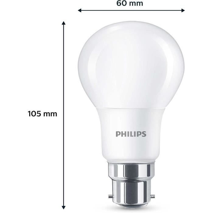 Philips LED-Birne A60 B22 Warmweiß 60 W Weiß 3er Pack - Bild 1