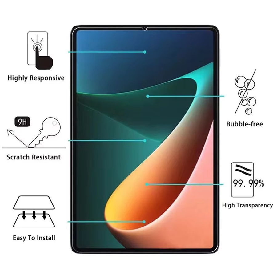 Xiaomi Tablet-Displayschutzfolie aus gehärtetem Glas für Pad 5 Pro 2021 11 Zoll, transparent, Anti-Fingerprint und blasenfrei - Bild 2