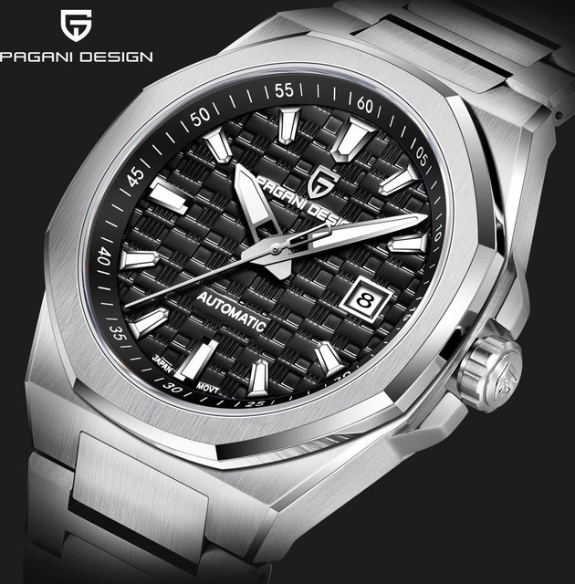 PAGANI DESIGN Armbanduhr Automatik, Edelstahl, 40 mm, Schwarz, Herren - Bild 1