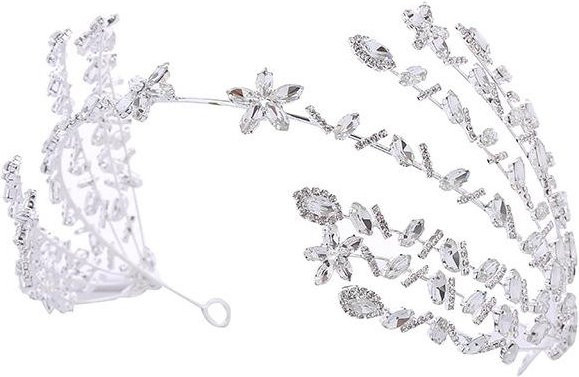 Wucifang Jewelry Krone Kopfschmuck, Kristall, Weiß, Damen - Bild 1