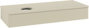 V&B Antao Waschtischunterschrank mit Frontstruktur und integrierter Beleuchtung, Grau lackiert, B/T/H: 120 x 50 x 19 cm - Bild 1