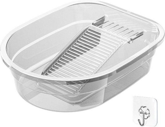 TOMTOP JMS Waschbrettbecken transparent, 22 l doppelseitiger Waschzuber mit integriertem Waschbrett zum Händewaschen - Bild 1