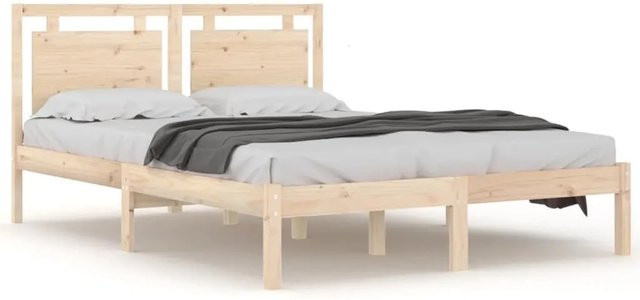 vidaXL Massivholzbett aus Kiefer in Rustikalem Design, B/T/H: 120 x 200 x 125,5 cm - Bild 1