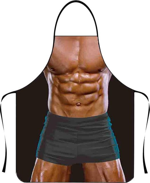 Bedruckte Haushaltsküchenschürze für Profis von Niubiplus in Schwarz, One Size, waschbar bei 30 Grad - Bild 1
