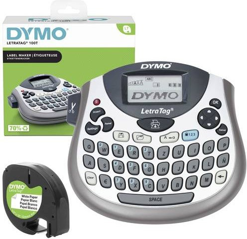 DYMO LetraTag LT-100T Tischgerät Beschriftungsgerät mit QWERTZ-Tastatur für 12 mm Etikettenbreite in Silber, Grau und Weiß - Bild 2