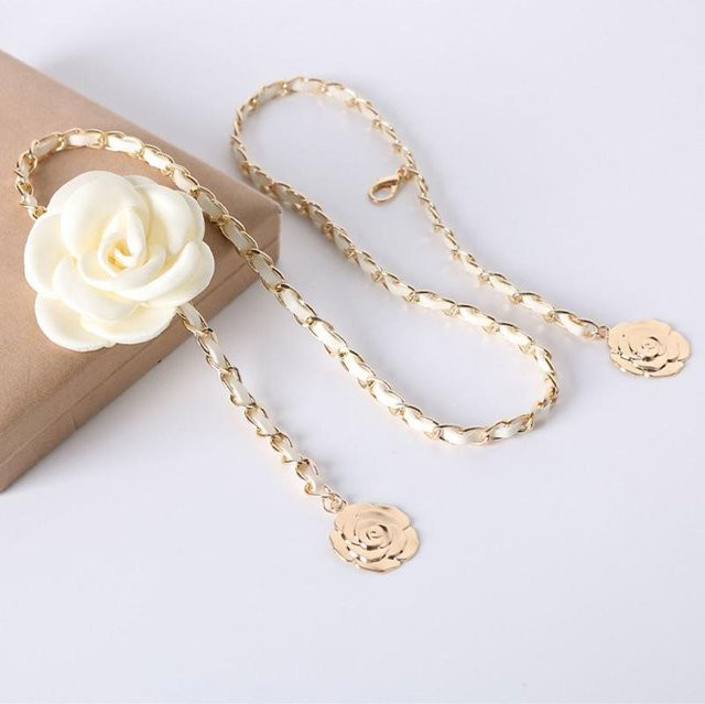XYNN Taillenkette Kamelien, Blumenkette, weiß, Damen - Bild 1