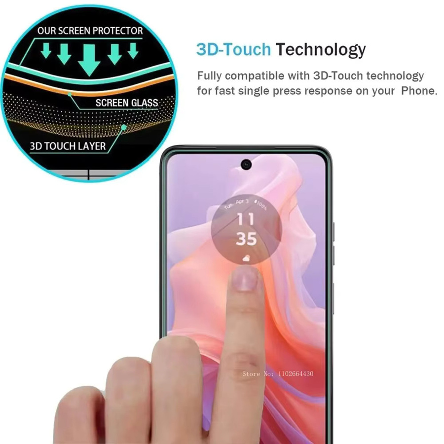 2 Stück Displayschutzfolie aus gehärtetem Glas für Motorola Moto E15 E14 und Moto E13, transparent, 9H Schutzfolie gegen Kratzer - Bild 4