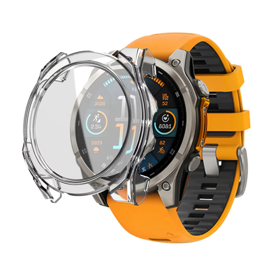 Schutzhülle für Garmin Fenix 8, Silikon, Weiß, Displayschutzfolie - Bild 2