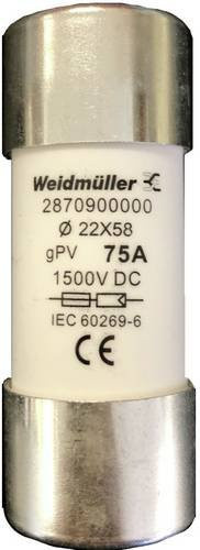 Weidmüller Feinsicherung FUSE WSFL 22X58 75A 1K5V GPV in Weiß, 10 Stück - Bild 1
