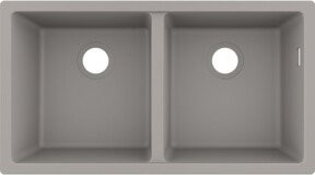 Hansgrohe Unterbau-Spüle S510-U770 aus Granit-Verbundwerkstoff in Betongrau mit 2 Hauptbecken, Breite: 76,8 cm, Tiefe: 39,8 cm, Höhe: 19,0 cm - Bild 1
