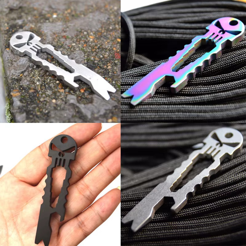 Mwyhmut EDC Multifunktionswerkzeug aus Edelstahl mit Flaschenöffner, Hebelstange, Schraubendreher und Schraubenschlüssel als Schlüsselanhänger - Bild 4