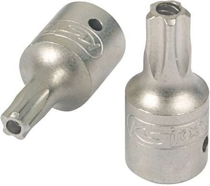KS Tools 1/4" Bit-Stecknuss TS15 Fünfstern mit Stirnlochbohrung in Silber - Bild 1