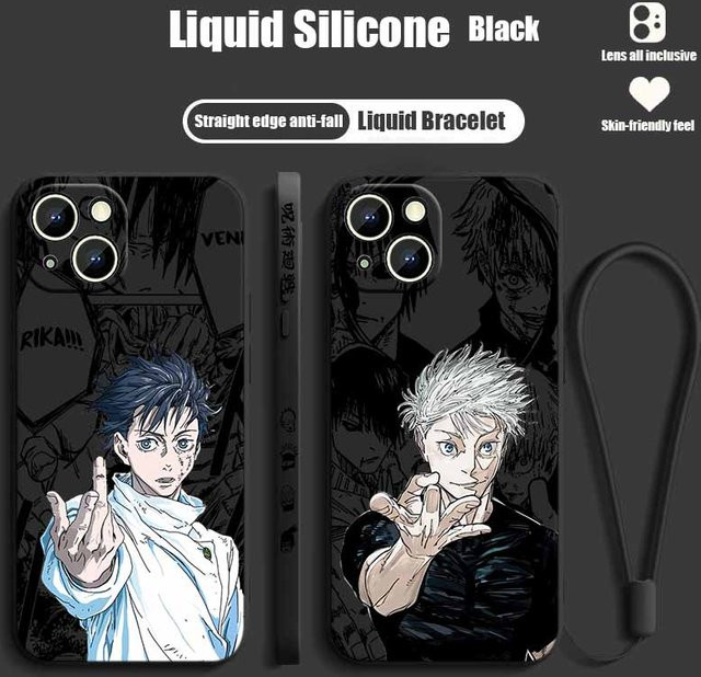 Jujutsu Kaisen Anime Silikon Handyhülle mit Liquid Left Rope für Apple iPhone 17 16 15 14 13 12 Pro Max Plus Mini - Bild 1