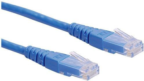 Roline RJ45 Patchkabel CAT 6 U/UTP Ethernet LAN Kabel Blau, Länge: 0,30 m - Bild 1